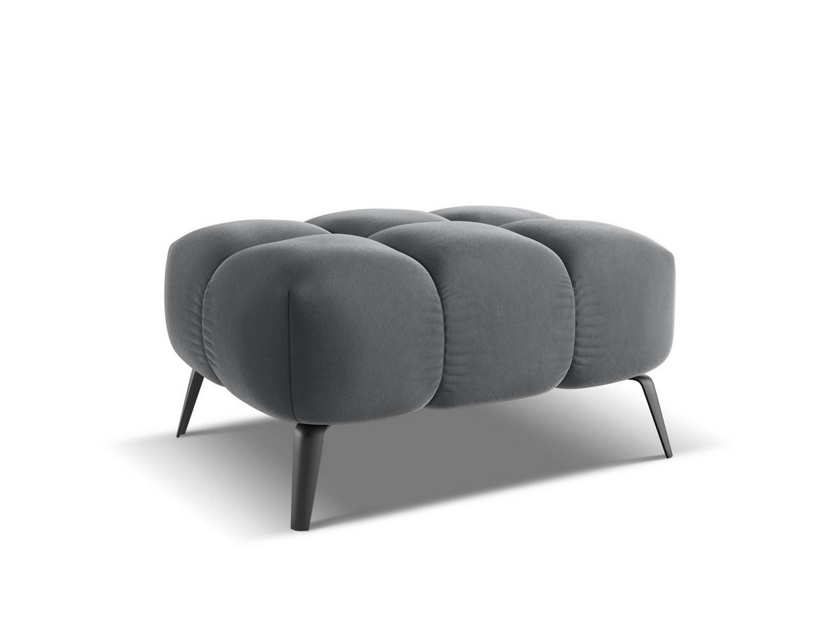 POUF Samt Stoff Grau - Dunkelgrau/Schwarz, Textil/Metall (78/41/60cm) - Makamii