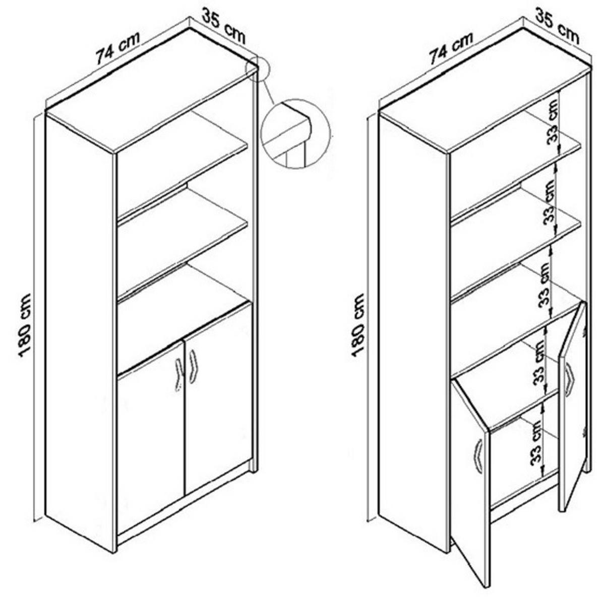 BÜCHERREGAL R7 Sonoma Eiche 74/35/180 cm - Sonoma Eiche, Holzwerkstoff (74/180/35cm) - Matkam Möbel