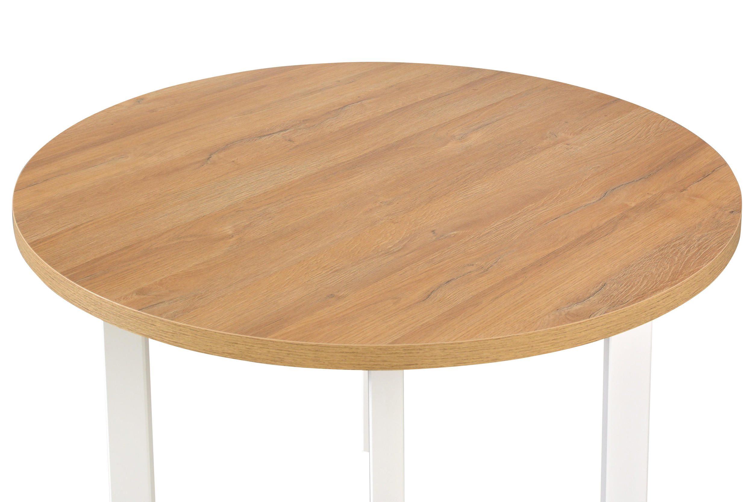 ESSTISCH Poli 2, 100 cm, grandson - Birkefarben/Weiß, Holz (100/100/76cm) - Leaf Design