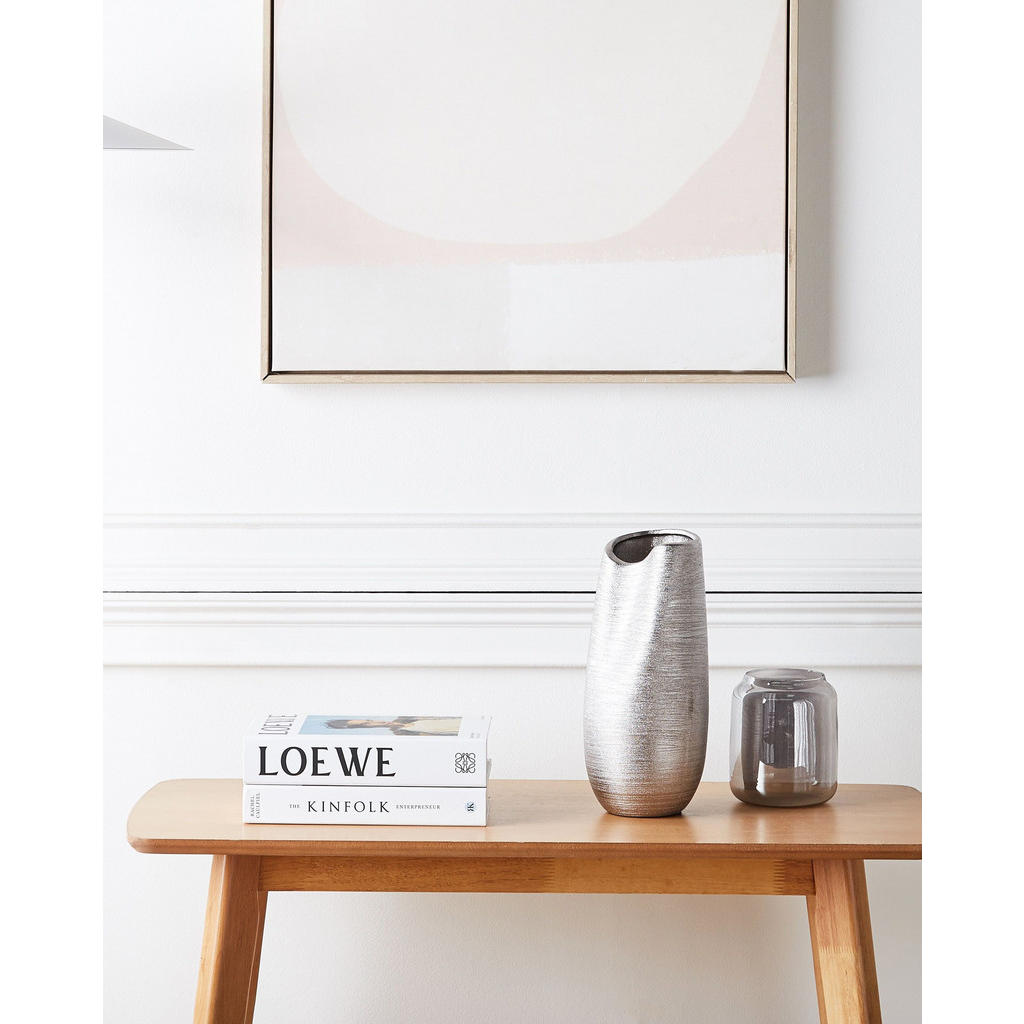 Thumbnail - Beliani Dekovase, Silber, Stein, Mode, 32 cm, Dekoration, Vasen, Keramikvasen