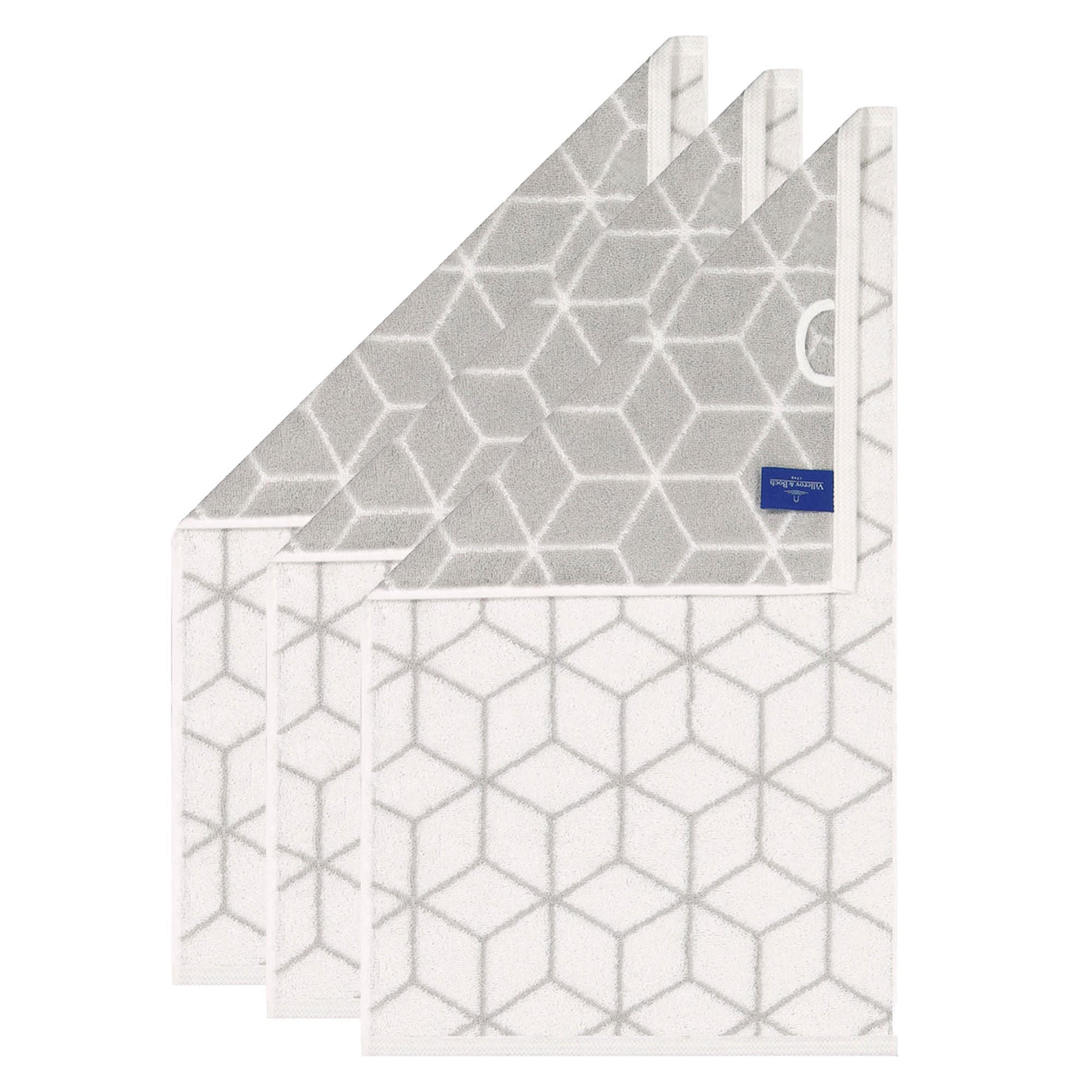 GÄSTETUCH Unisex Gästetuch Carré Grau 3er Pack Baumwolle - Multicolor, Textil (30/50cm) - Villeroy & Boch