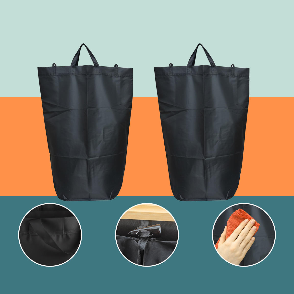 PFANDFLASCHEN-SAMMELBEHÄLTER - Schwarz, Holz/Kunststoff (57/80/37cm) - Relaxdays