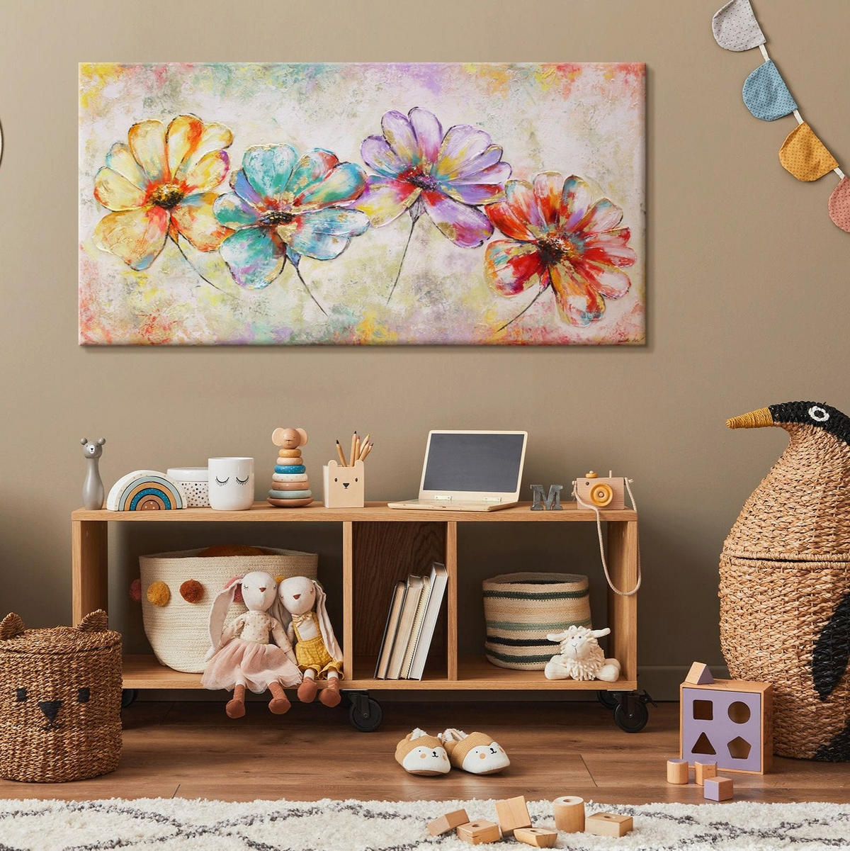 GEMÄLDE Sonnenaufgang auf Keilrahmen 100x50 cm - Multicolor, Holz (100/50cm) - YS-art gallery