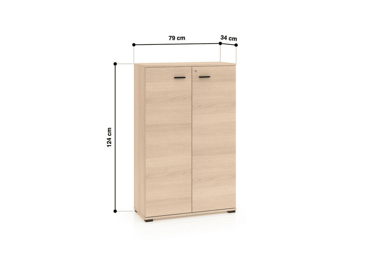 AKTENSCHRANK – 79 cm – Odelis – Schwarz - Schwarz, Holzwerkstoff (79/124/34cm) - hi-markt