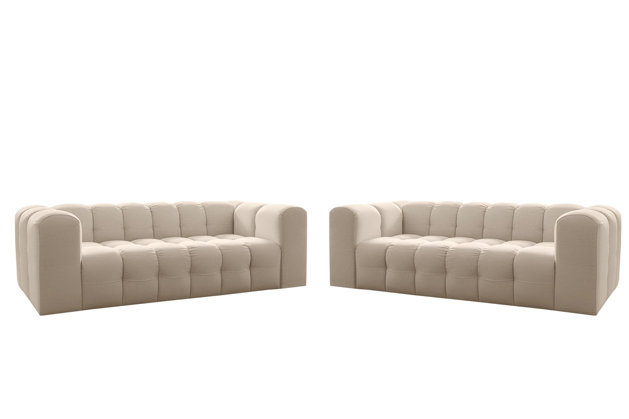 SOFASET Solvie 4-4 In Tiffani - Beige, Holzwerkstoff/Textil (250/75/106cm) - Fun Möbel