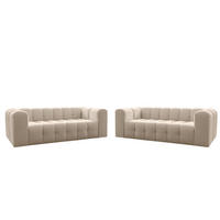 SOFASET Solvie 4-4 In Tiffani - Beige, Holzwerkstoff/Textil (250/75/106cm) - Fun Möbel