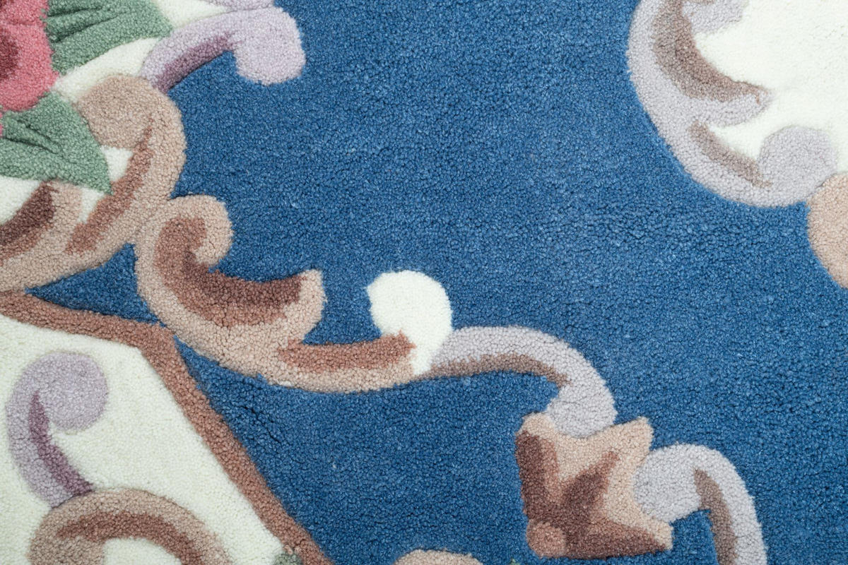 HANDTUFTTEPPICH Ming 150x150 cm - Blau, Textil (150/150cm) - THEKO