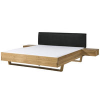 BETT mit Nachttisch Massivholz Fichte 160 x 200 x 86 natur FICHTELBERG #46 - Anthrazit/Naturfarben, Holz (160/200cm) - Massivmoebel24