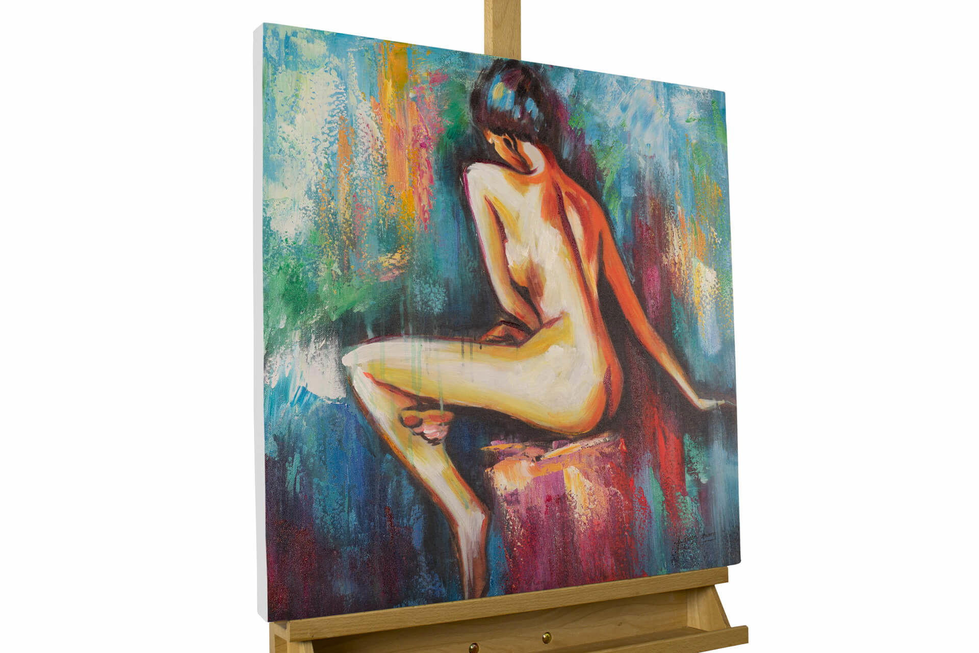 ACRYLBILD HANDGEMALT 60/60 cm - Multicolor, Holz/Textil (1.06/60cm) - KUNSTLOFT
