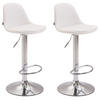 BARHOCKER Kilian, 2er Set, Gestell Metall in Chromoptik, Vollgepolstert, Kunstleder Weiß - Chromfarben/Weiß, Kunststoff/Textil (39/100/43cm) - TPFLiving