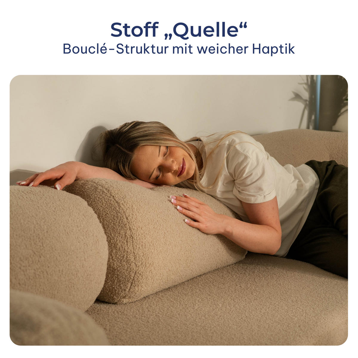 ECKSOFA SABI modulares Boneless Sofa mit Schlaffunktion Grau Boucle-Stoff - Grau, Textil (200/120cm) - MASSENO