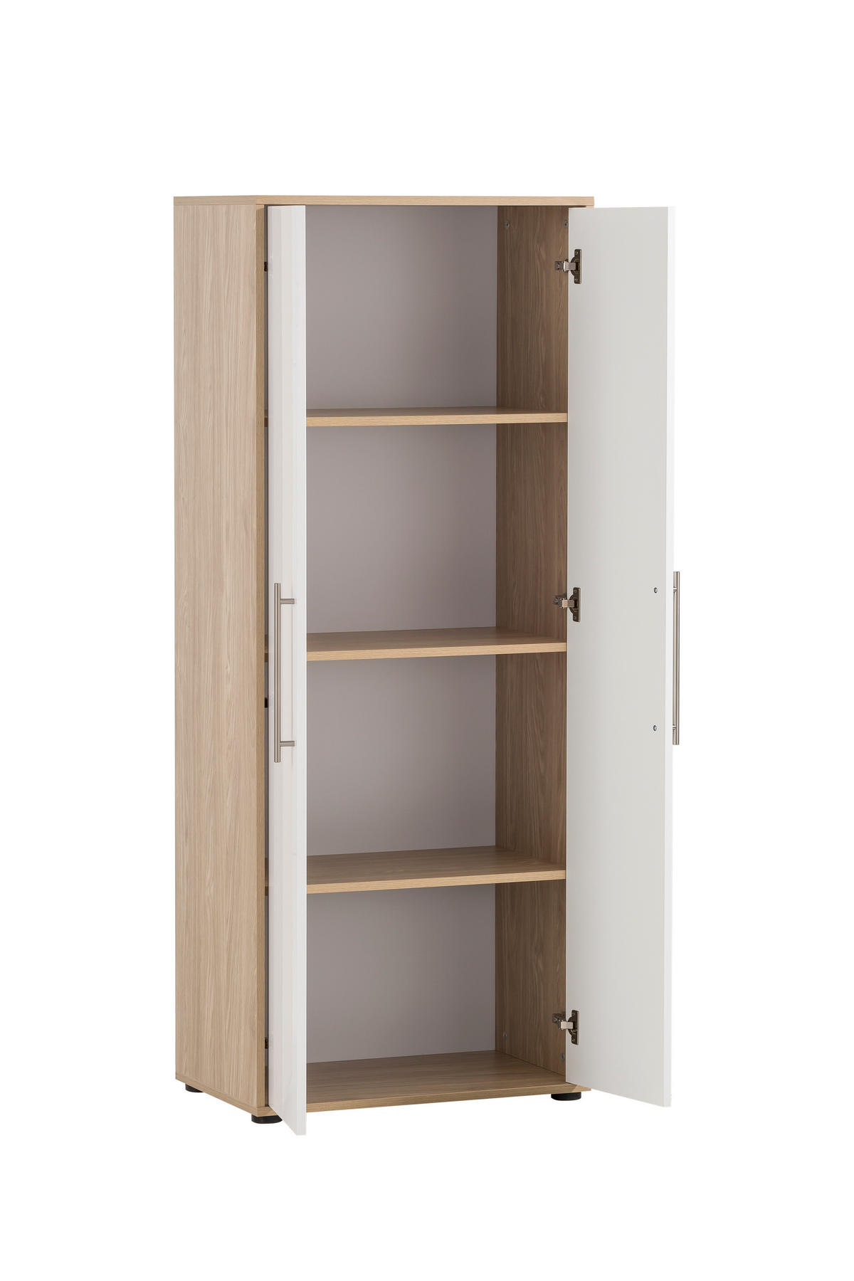 AKTENSCHRANK Swan Tall 164x65x41 cm 4 Fächern & 2 Flügeltüren Eiche/Weiß - Eichefarben, Holz (65/164/41cm) - PROREGAL