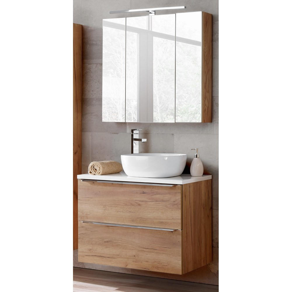 BADMÖBEL-SET 2-TLG. Toskana-56 - Braun, Holzwerkstoff (80/190/46cm) - Lomado