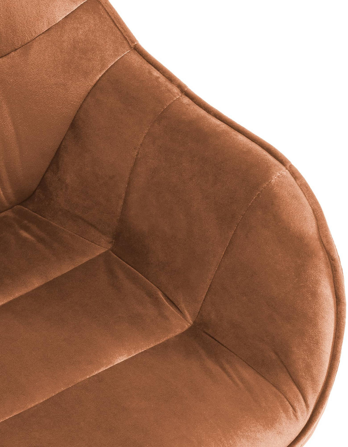 ARMLEHNENSTUHL Samt coffee - Schwarz/Braun, Textil/Metall (57/90/63cm) - CLP