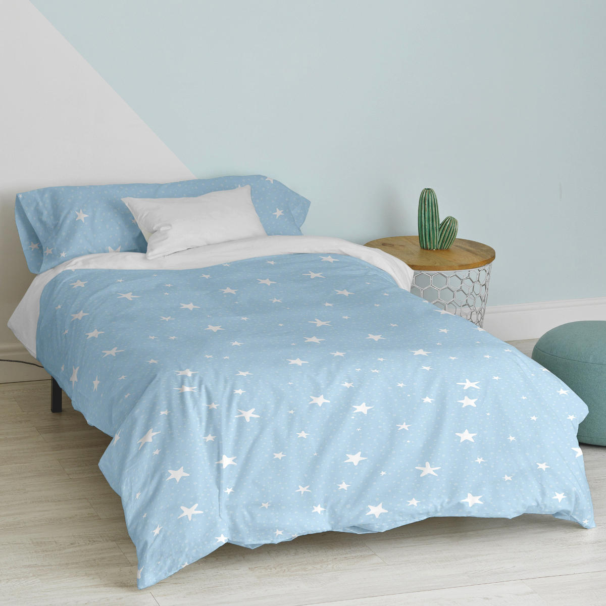 BETTBEZUG 2er-Set teiliges little star 155x220 cm (komfortgrösse) blau - Blau, Textil (155/220cm) - Happy Friday