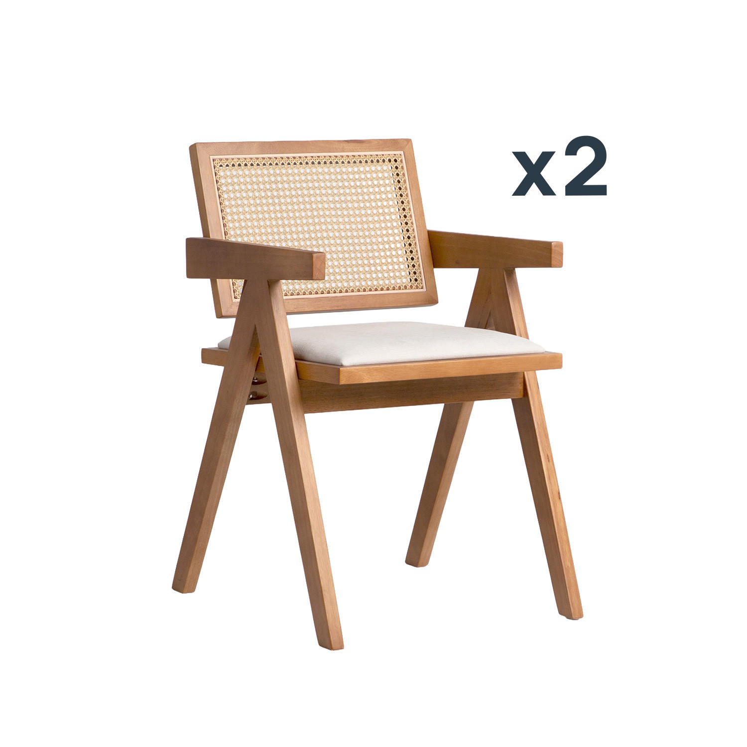 ESSZIMMERSTUHL Nelha Walnuss 61 cm x 79 cm 2er-Set - Walnussfarben, Textil (61/79/60cm) - Klast Home