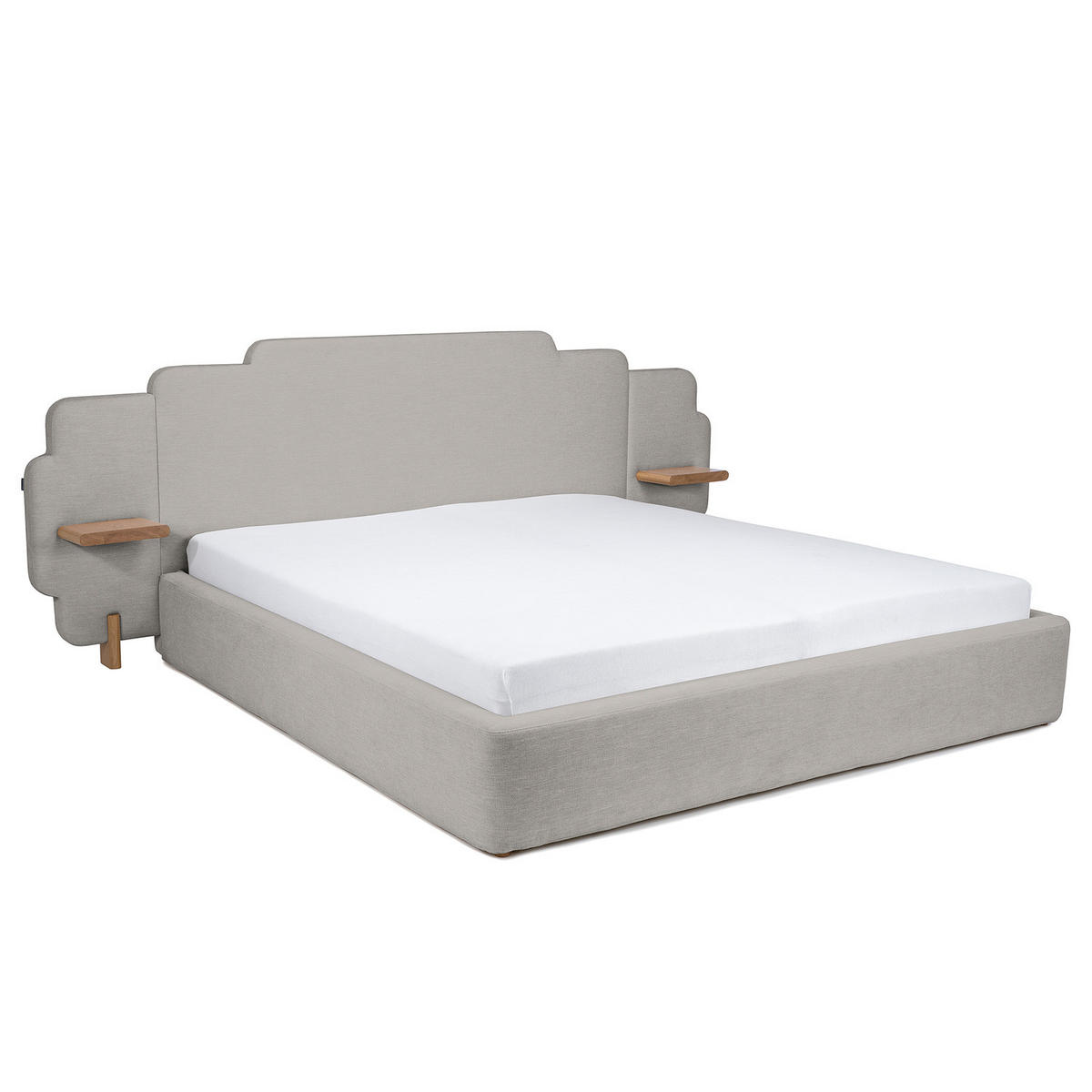 POLSTERBETT - Chenille - Hellgrau, Textil (160/200cm) - home24