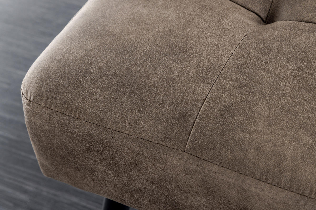 SITZBANK BOUTIQUE Microfaser Taupe 100 cm - Taupe/Schwarz, Textil/Metall (100/45/35cm) - riess-ambiente