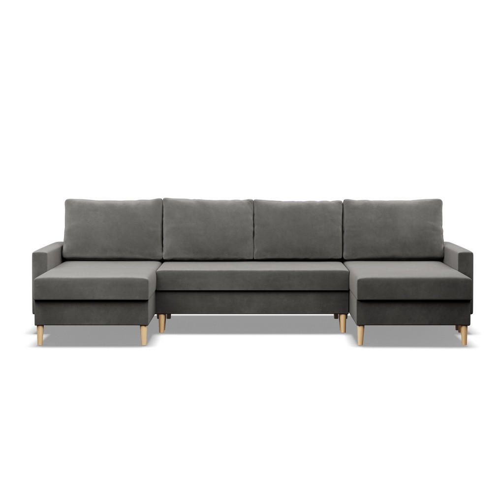 Thumbnail - Mebligo U-Ecksofa, Grau, Textil, 4-Sitzer, U-Form, 294x92x140 cm, Wohnzimmer, Sofas & Couches, Wohnlandschaften, Wohnlan...