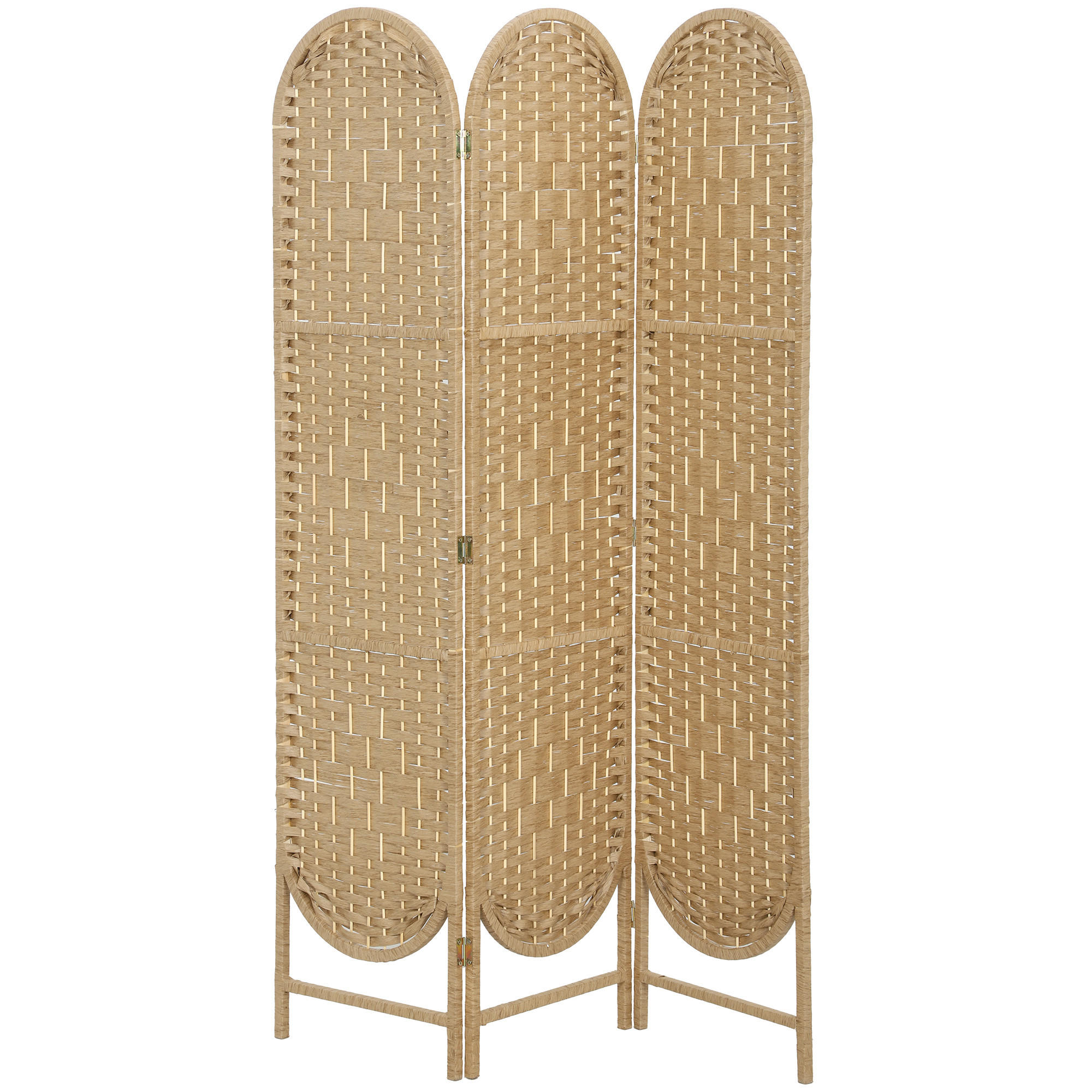PARAVENT Papierseil Natur - Naturfarben, Holz/Papier (1.8/170/120cm) - HOMCOM