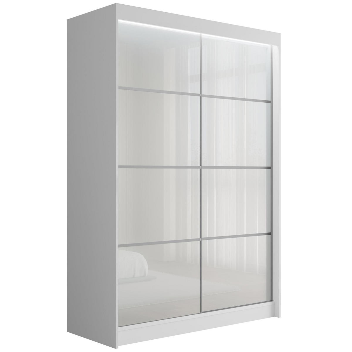 KLEIDERSCHRANK PEKA III mit LED - 120 cm - Weiß - Weiß, Holzwerkstoff (120/215/61cm) - ALTDECOR