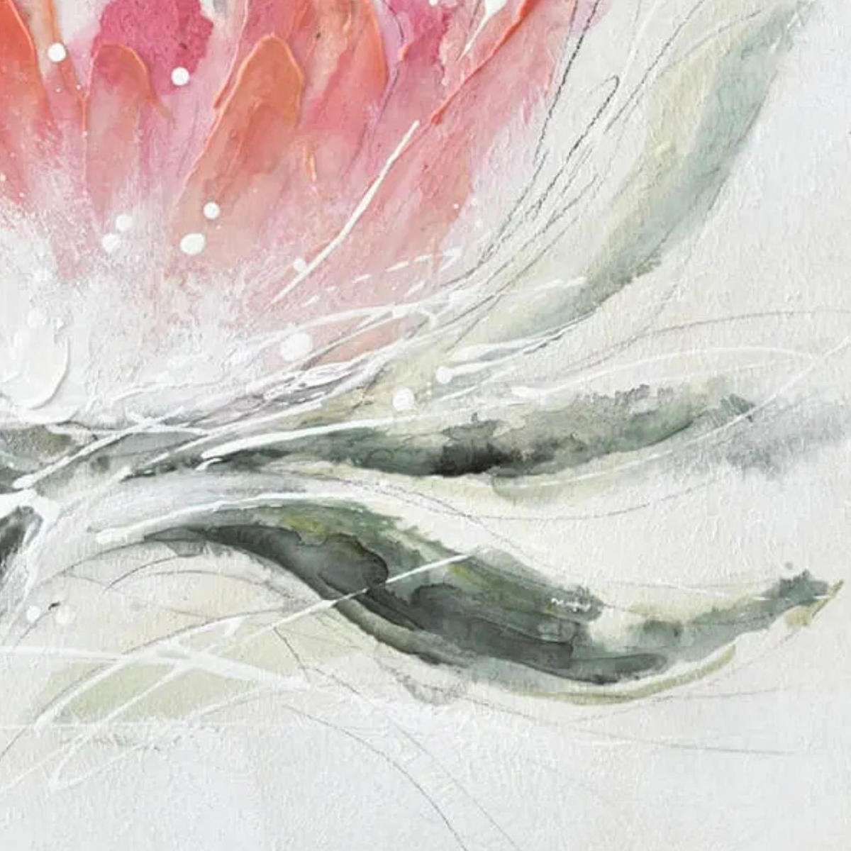 ACRYLBILD HANDGEMALT 60/60 cm - Pink/Weiß, Holz/Textil (60/60cm) - KUNSTLOFT