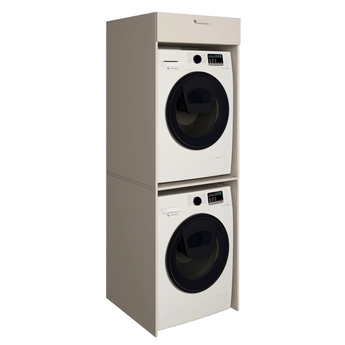WASCHMASCHINEN-ÜBERBAUSCHRANK Holv Kaschmirgrau 68 cm - Taupe, Holzwerkstoff/Metall (67.5/200/66cm) - Selsey