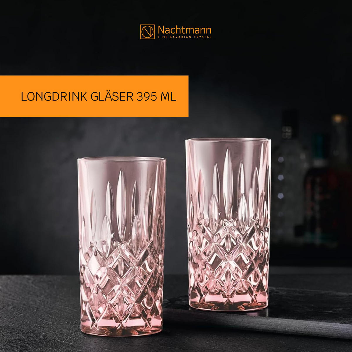 LONGDRINKGLÄSER Noblesse Colors Rosé 395 ml 2er Set - Rosa, Glas (0.395L) - Nachtmann