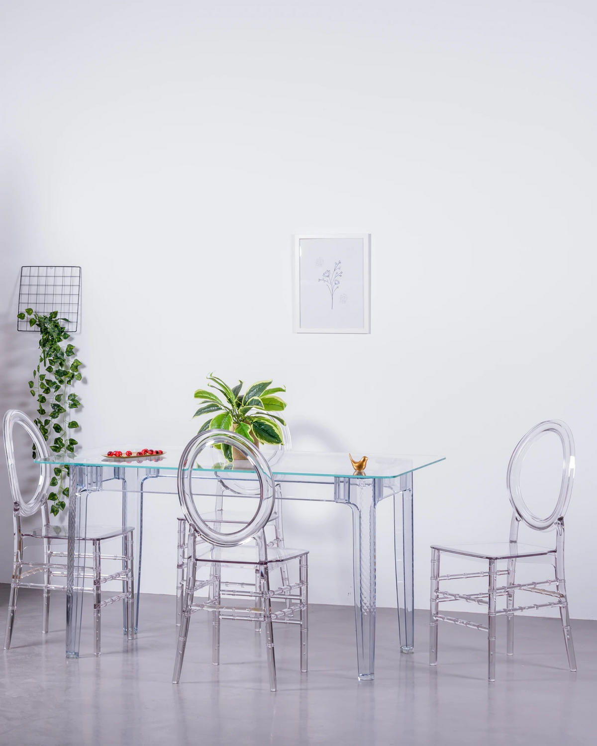 ESSZIMMERMÖBEL-SET Transparent Kunststoff Transparent - Transparent, Kunststoff - Nest Dream
