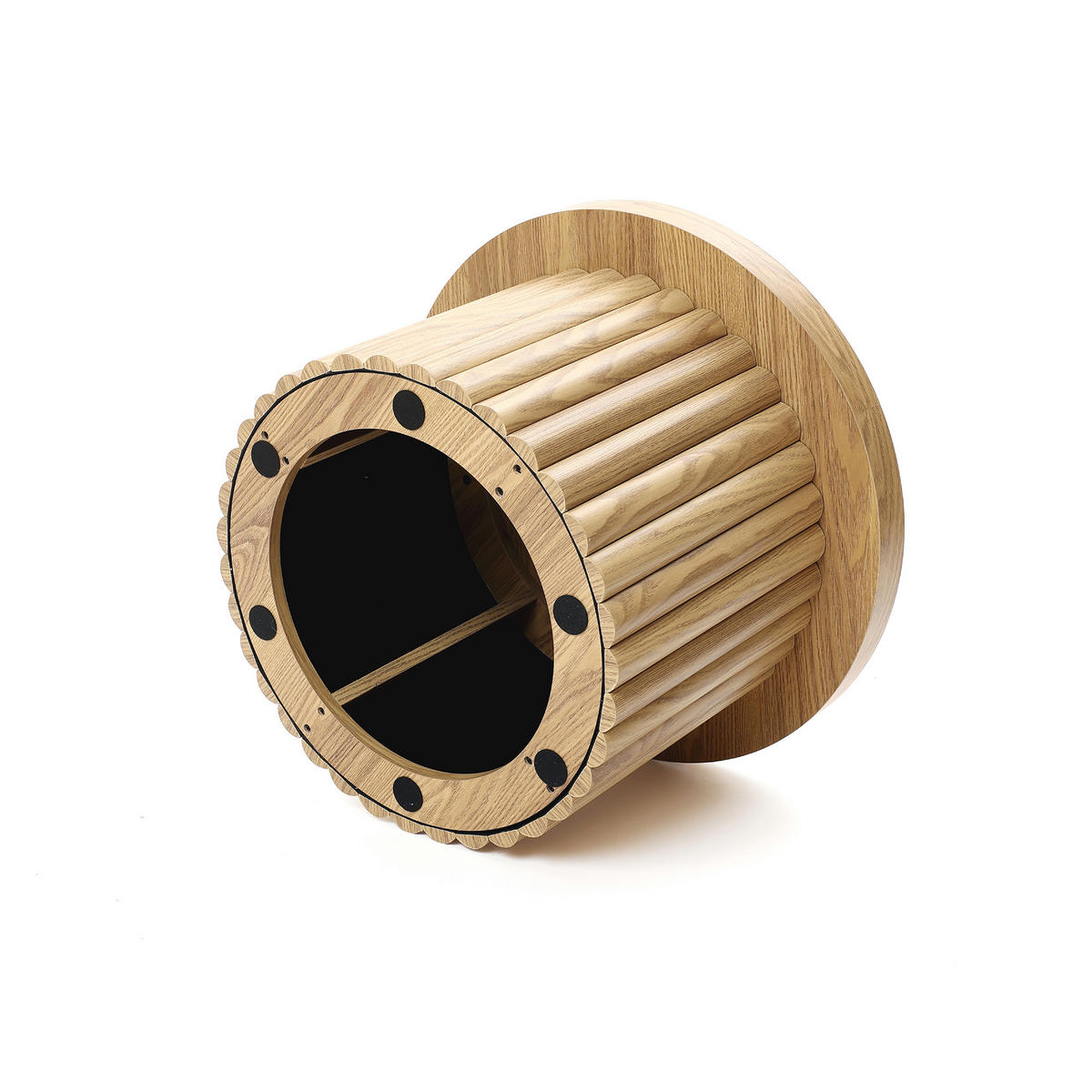 COUCHTISCH Rund aus MDF mit PU-Holzdessin | Ø60 x H40 cm - Eichefarben, Holz (60/60/40cm) - Hometopia