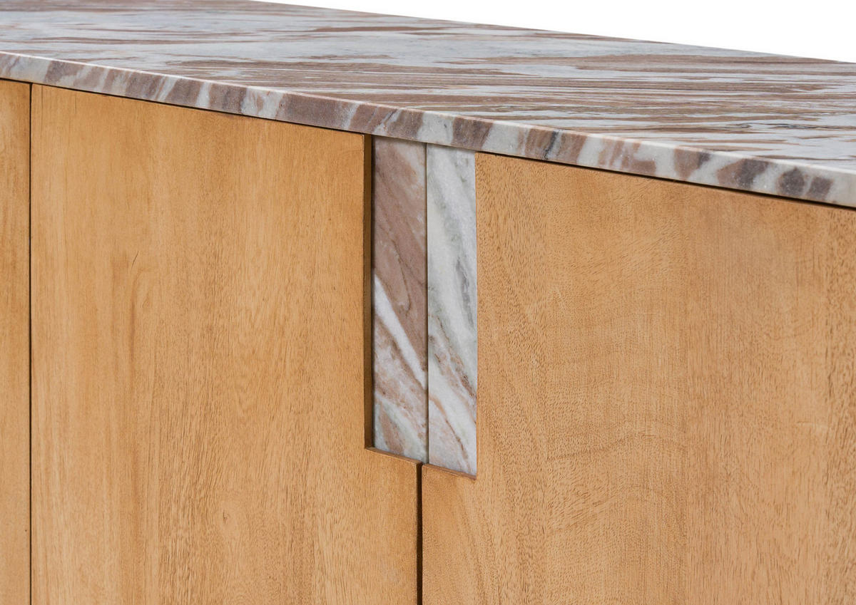 SIDEBOARD Mango 160x45x85 beige lackiert LUGANO #101 - Beige, Holz (160/85/45cm) - Massivmoebel24