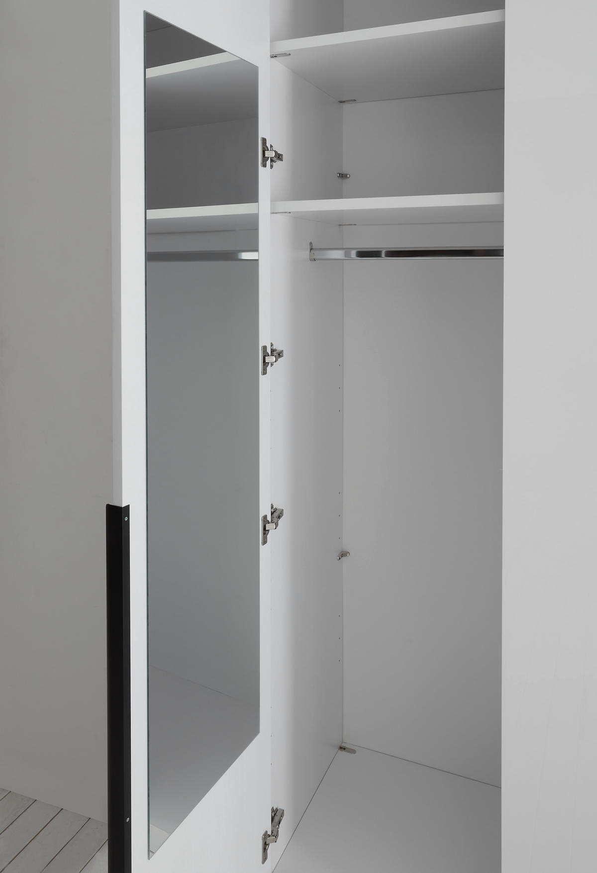 DREHTÜRENSCHRANK Camoleo mit Weiß Hochglanz 6 türiger Kleiderschrank mit Hoteleinteilung und Schubkästen - Weiß/Grau, Holzwerkstoff (302/225/58cm)