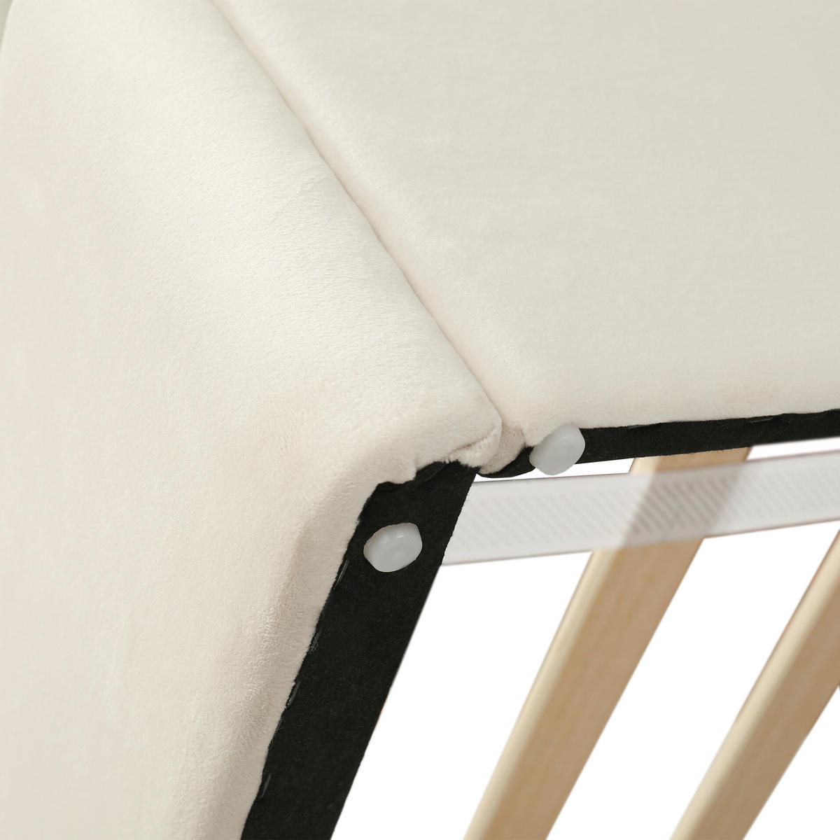 POLSTERBETT 90/200 cm in Beige Samt mit Ablageflächen - Beige, Holzwerkstoff/Textil (90/200cm) - STILVORA