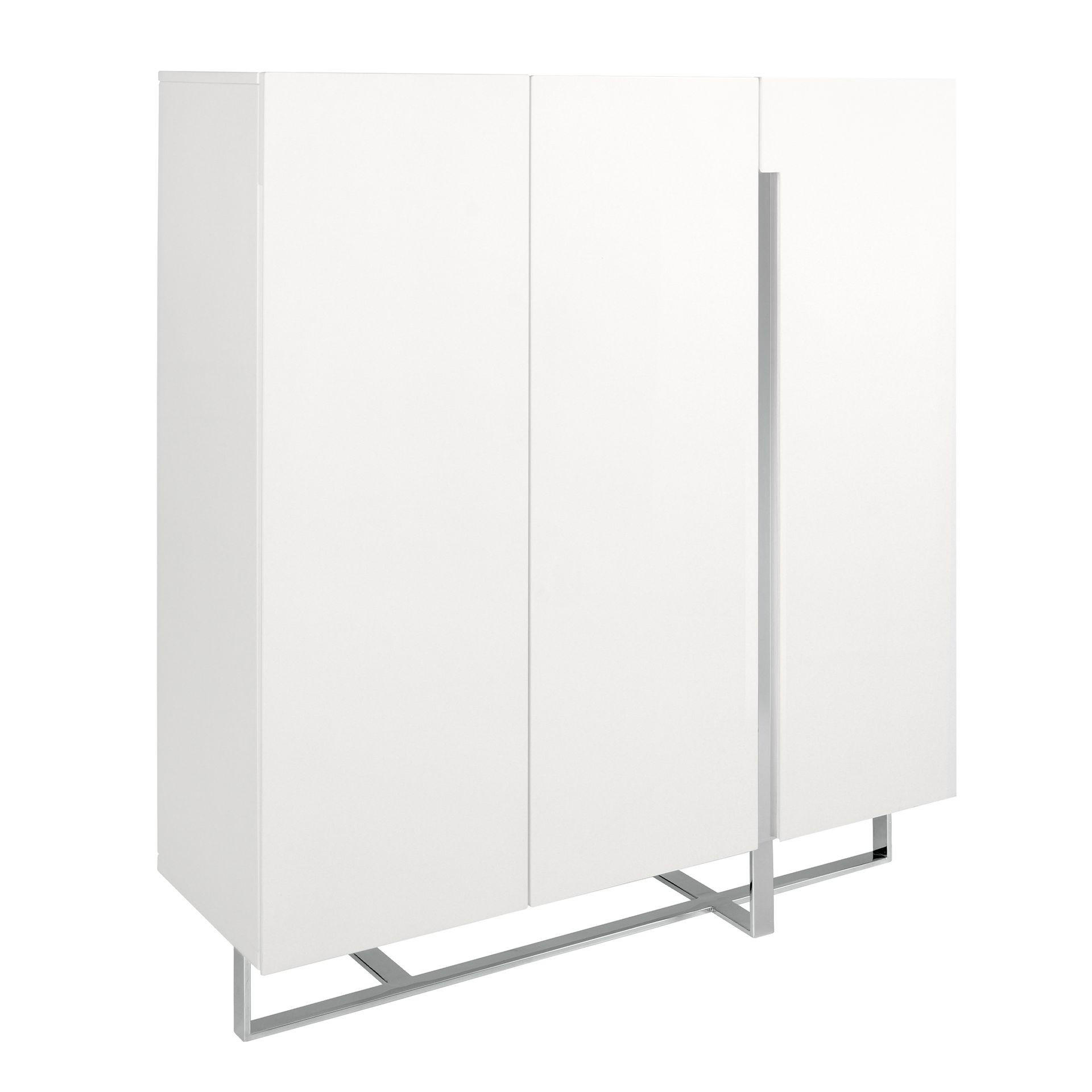 Angel Cerda Highboard Weiß, Edelstahl 120x135x42 cm