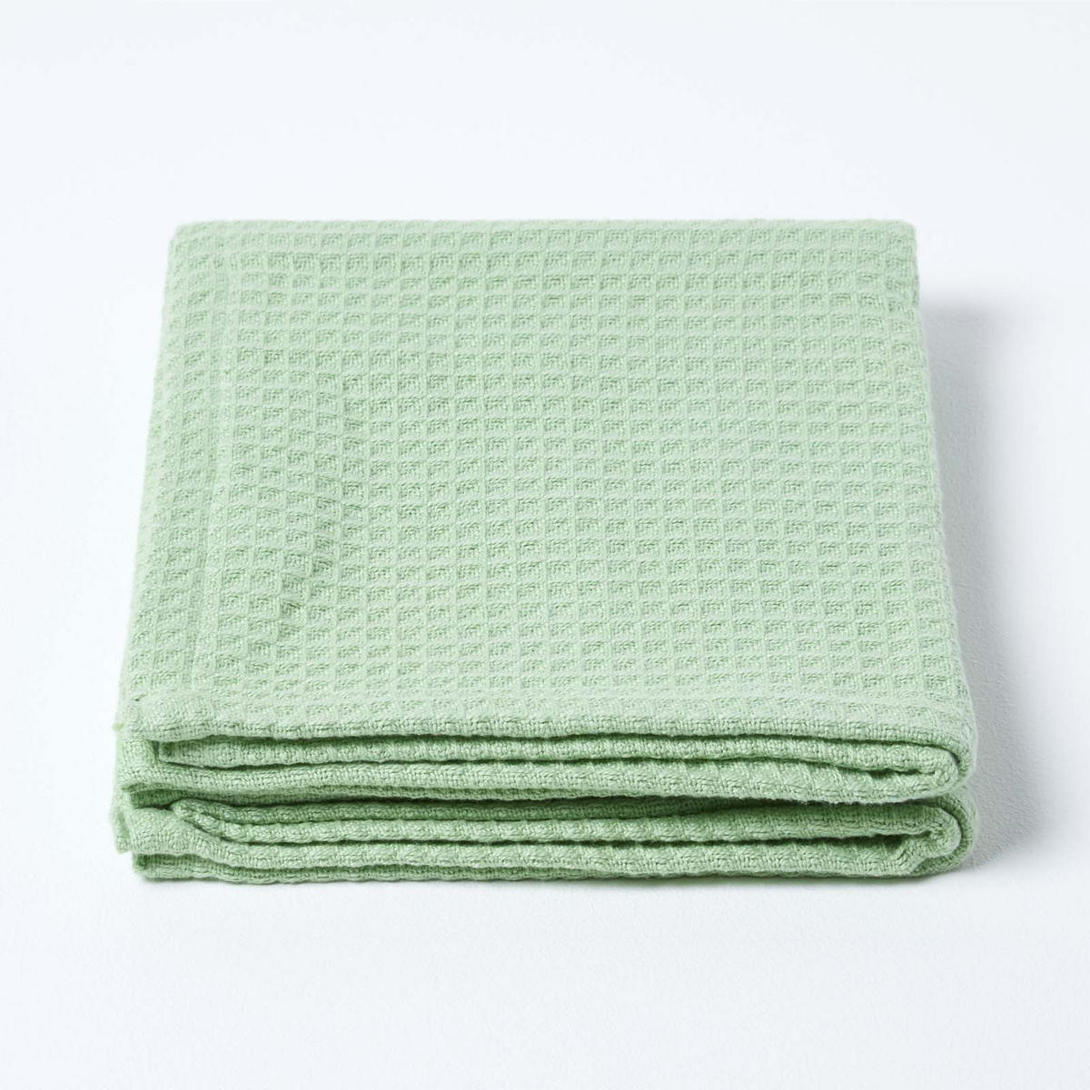 BABYDECKE Waffelpiqué 125/150 cm, Bio-Baumwolle - Grün, Textil (125/150cm) - Homescapes