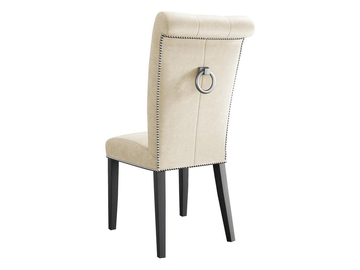 POLSTERSTUHL Christina, Holzfarbe: Schwarz - Schwarz/Naturfarben, Holz/Textil (47/103/68cm) - MIRJAN24