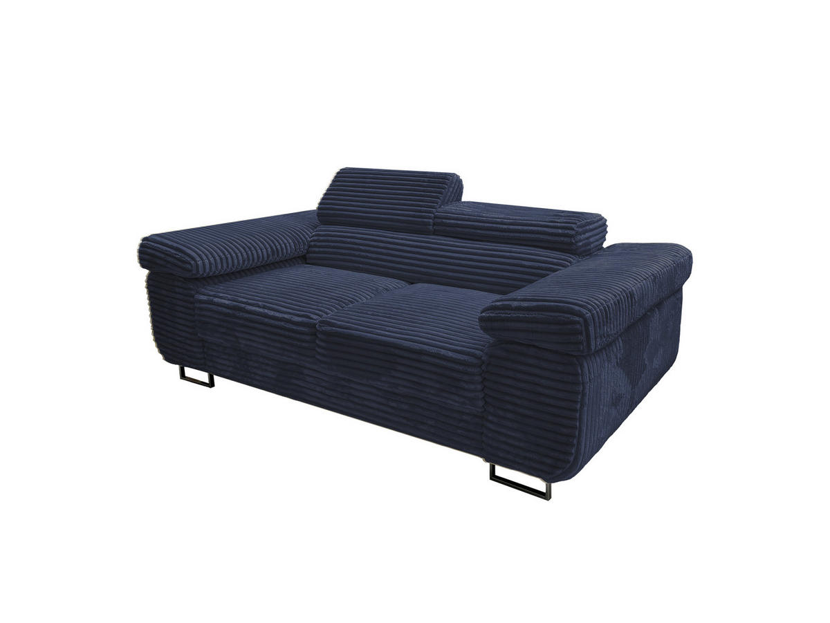GUSTAW Sitzgarnitur 3+2+1, Schlafsofa 3-Sitzer, Cordbezug Blau - Blau, Textil (225/92/101cm) - KS Home Concept