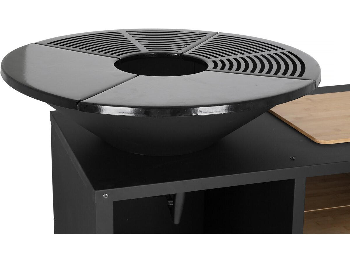 HOLZKOHLENGRILL maréchal Schwarz - Schwarz, Metall (81/96/142cm) - Habitat Garten