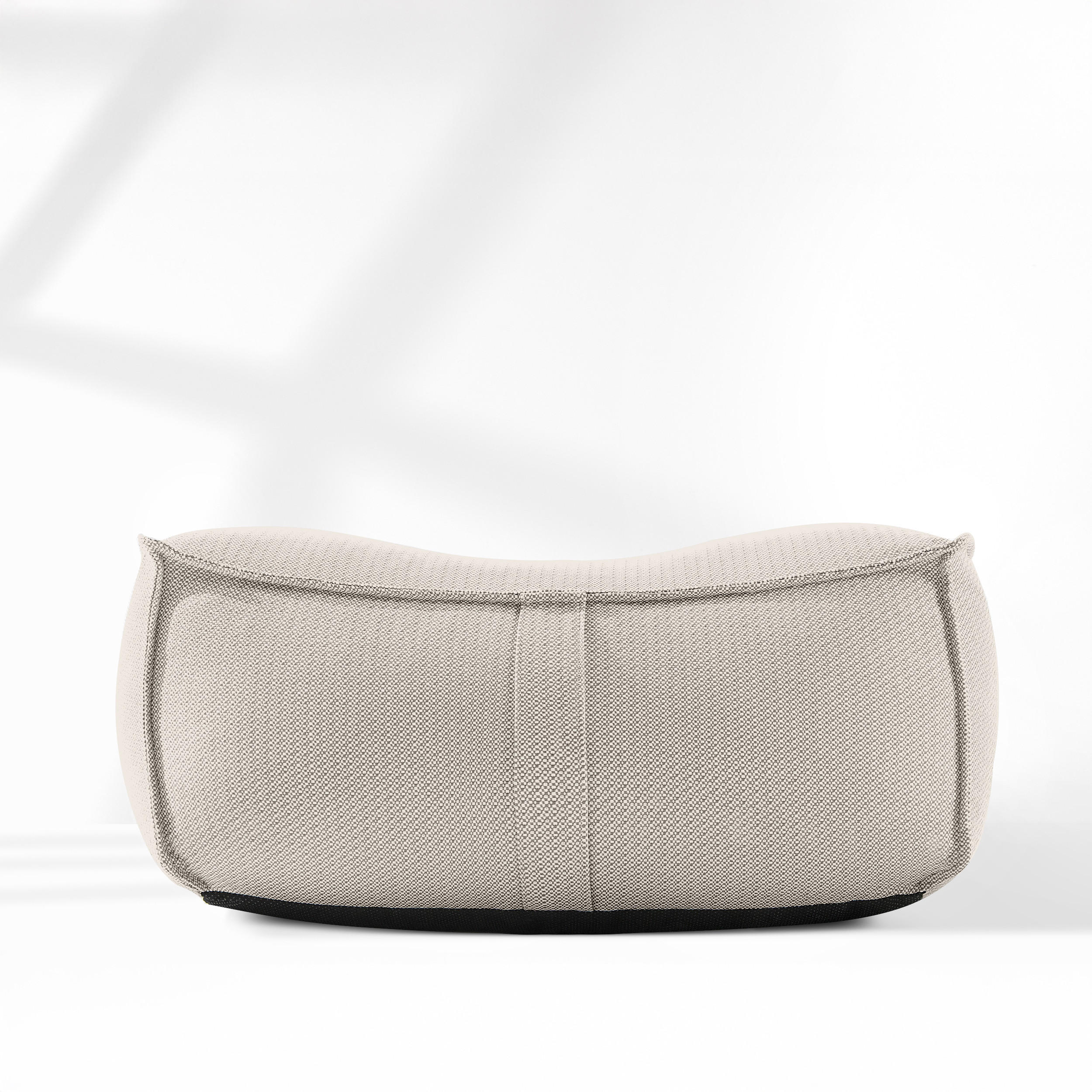 GARTENLOUNGE-HOCKER LOVIA Outdoof Pouf, Dunkelbeige/Weiß - Beige, Textil (90/41/75cm) - KONSIMO®