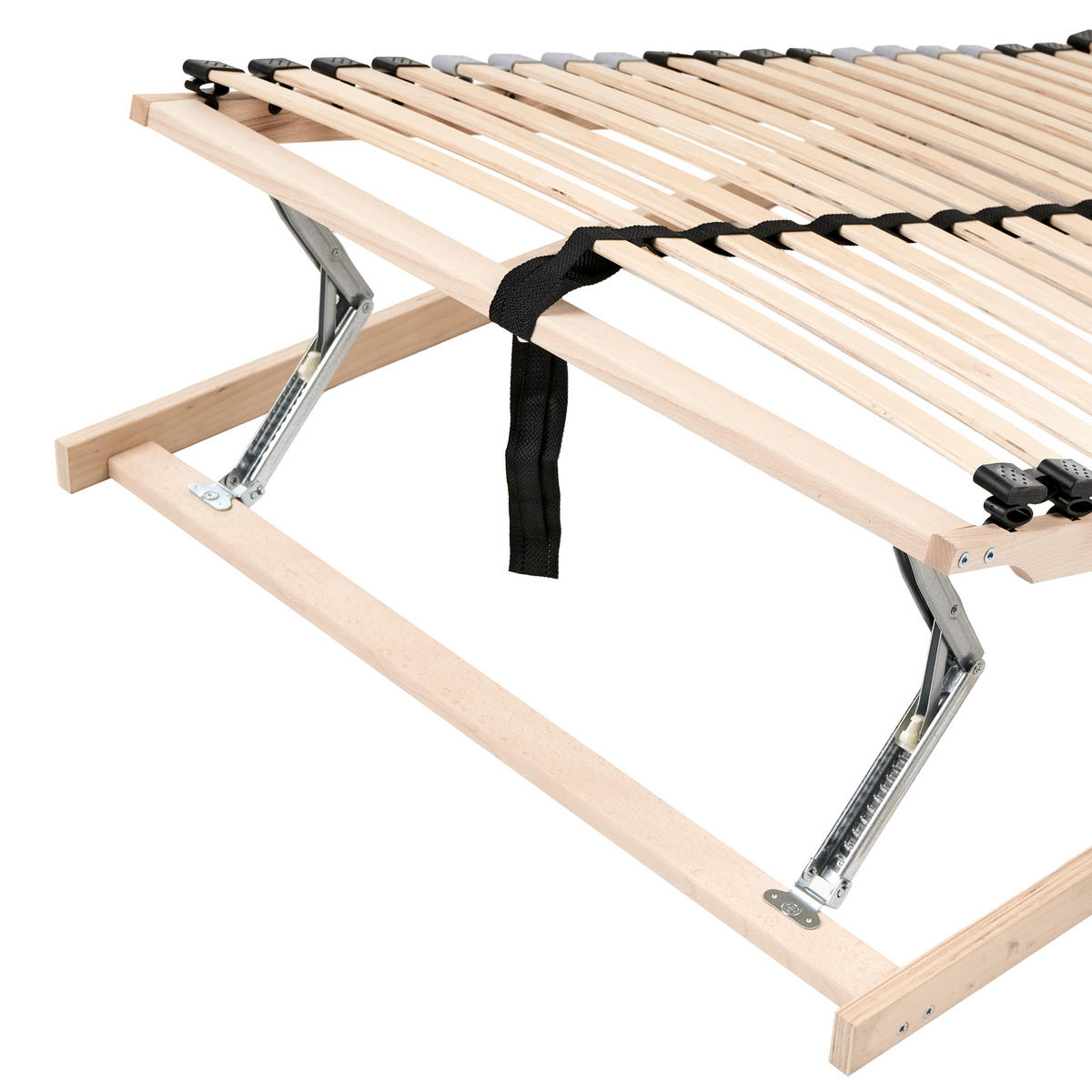 LATTENROST manuell verstellbar 180/200 cm Monthois - Hellbraun/Braun, Holz (180/200cm) - Beliani