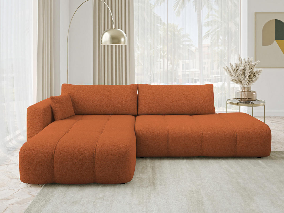 ECKSOFA Furyn O, Seite: Links - Schwarz/Bronzefarben, Holzwerkstoff/Kunststoff (262/145cm) - MIRJAN24