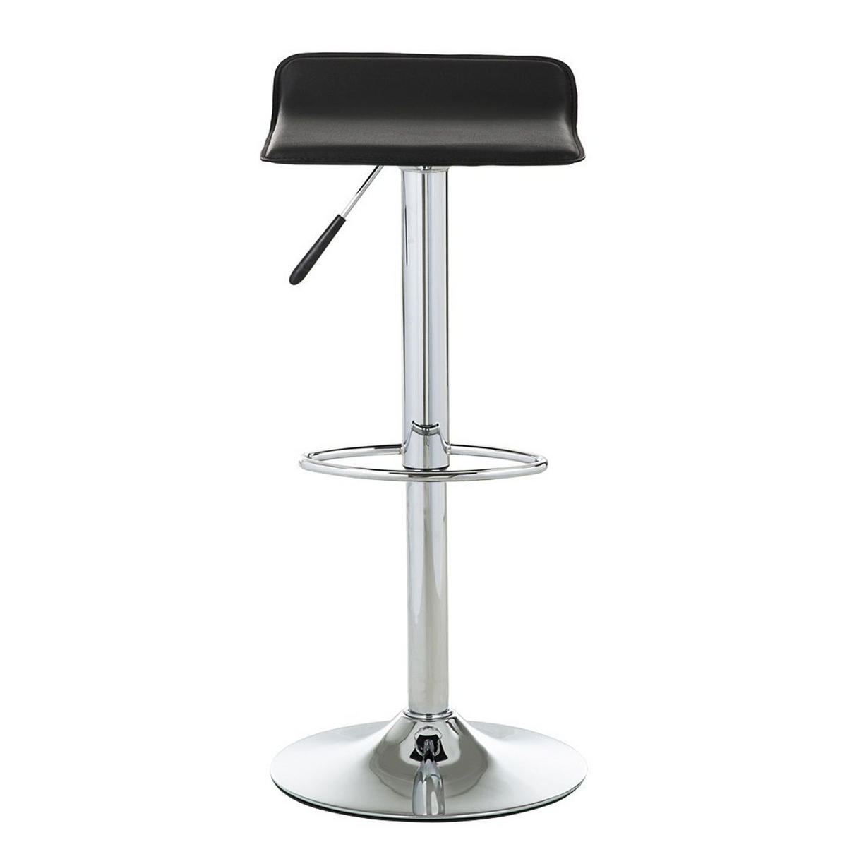 BARHOCKER (2er-Set) - Kunstleder - Chromfarben/Schwarz, Kunststoff/Metall (38/63/39cm) - home24