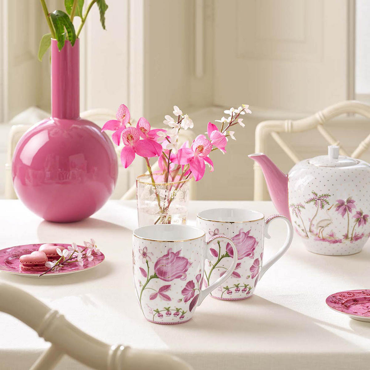 BECHER 2er-Set Xl jolie tulpe rosa 450 ml - Rosa, Keramik (0.45L) - Pip Studio