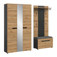 GARDEROBEN-SET Canu Artisan 200/37/190 cm - Grau, Holzwerkstoff (200/190/37cm) - Xonox