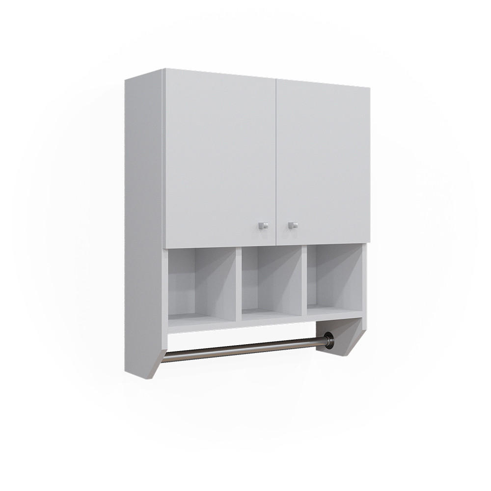 BADSCHRANK Fynn Weiß 59.2 x 70.5 cm Hängeschrank mit 2 Türen - Weiß, Holzwerkstoff (59.2/70.5/22cm) - Vicco