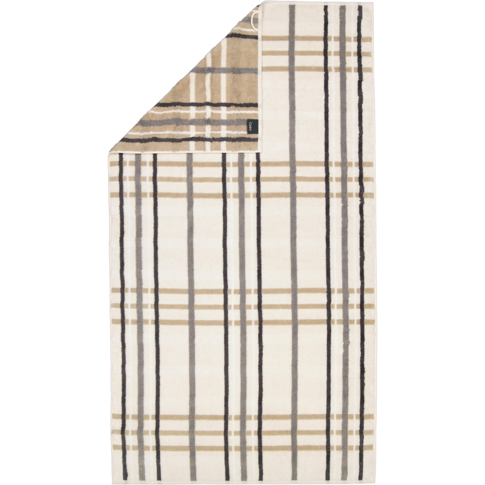 DUSCHTUCH NOBLESSE CHECK 1089 NATUR - 33 - Beige, Textil (80/150cm) - Cawoe