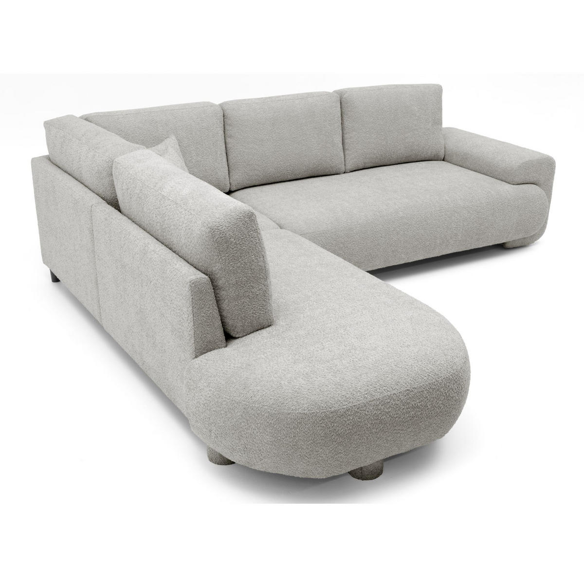 4-SITZER Ecksofa MIRABEL L Links 285x255 cm Bouclé Beige - Beige, Holz/Kunststoff (285/255cm) - Muffo