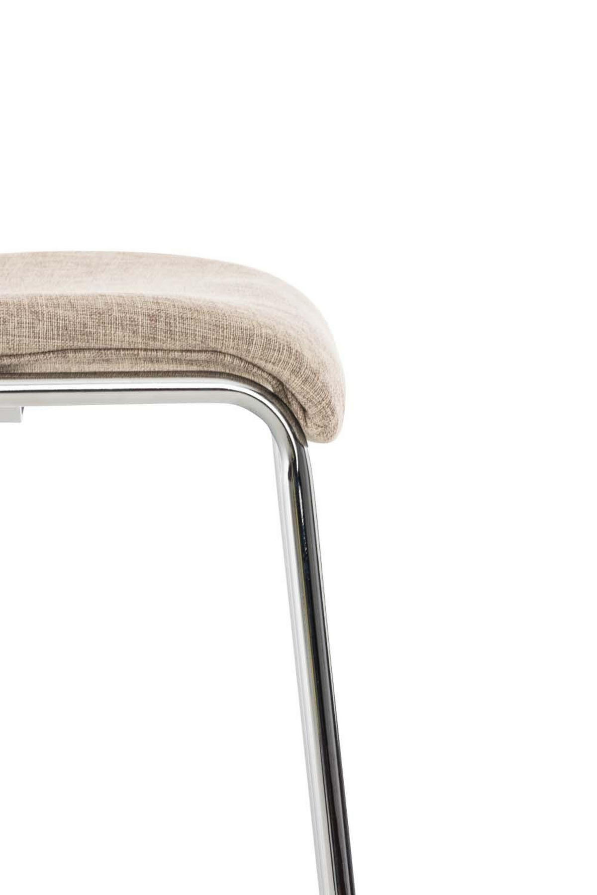 BARHOCKER Stoff Creme - Chromfarben/Creme, Textil/Metall (43/100/48cm) - CLP
