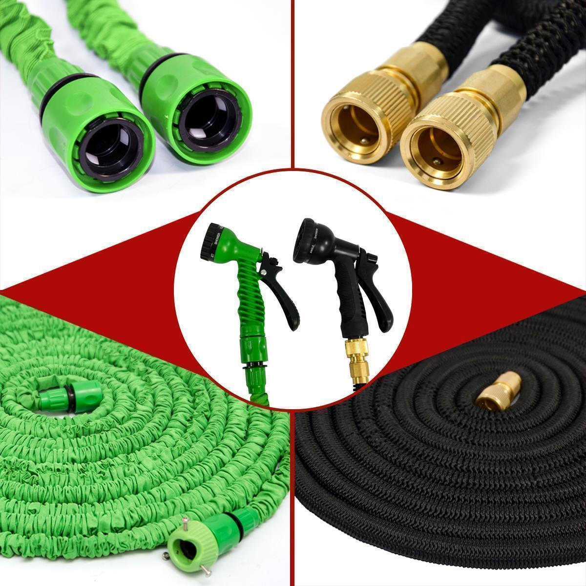FLEX-GARTENSCHLAUCH 22,5m inkl. 7fach Multifunktions-Sprühkopf - Schwarz, Kunststoff (2250cm) - eyepower