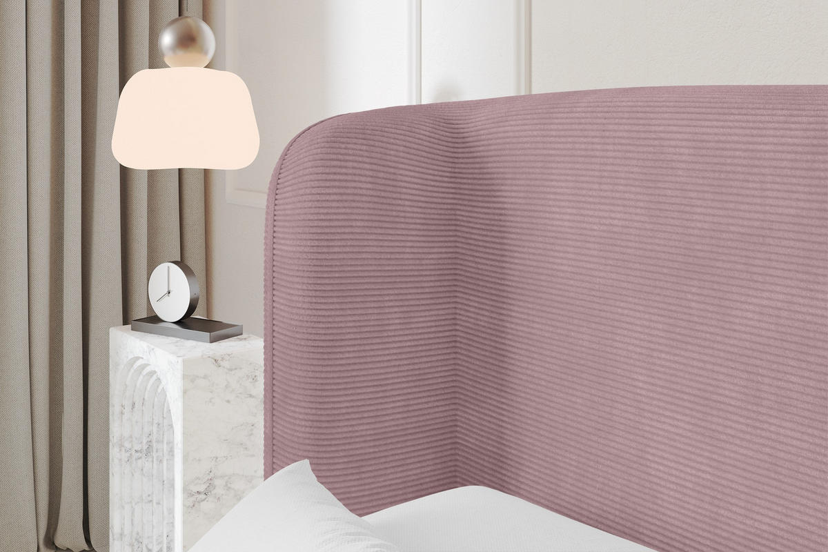 POLSTERBETT mit Bettkasten und Lattenrost, Boxbett ohne Matratze - ESTI 160x200 Rosa - Rosa, Holzwerkstoff/Textil (160/200cm) - ALTDECOR